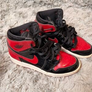Nike Kids Black and Red High-Top Sneakers